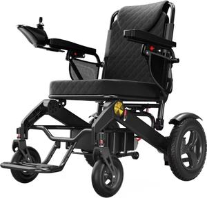 Preisgünstiger Faltbarer Elektrischer Rollstuhl aus Aluminiumlegierung mit Lithium-Batterie, Motorantrieb und Großen 24-Zoll-Hinterrädern - Product Image 1