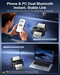 Impresora de Etiquetas Térmicas Phomemo con Pantalla Táctil, Impresora de Etiquetas de Envío de 4x6 para Pequeñas Empresas, para Paquetes de Envío - Product Image 5