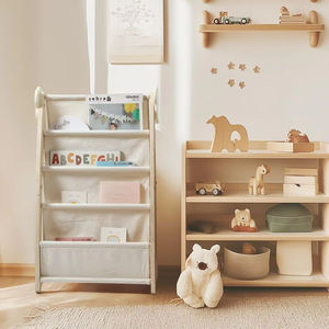 Bibliothèque modulaire en bois pour enfants en 3 pièces, bibliothèque sur pied en bois massif, rangement pour livres et jouets pour enfants, combinaison d'armoires - Product Image 6