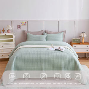 Chino barato rey blanco impermeable mezcla de microfibra de poliéster multi-aguja acolchado reina colcha edredones juego de cama - Product Image 2