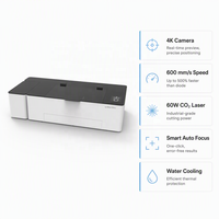 Machine de découpe et gravure laser CO2 rapide 60W 500x300mm, mini graveur laser pour acrylique, plastique, contreplaqué, MDF - Utilisation domestique, Nouveau