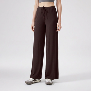 Pantalon de yoga ample et fluide pour femme avec cordon de serrage à la taille, extensible, respirant, décontracté, pour le Pilates et la détente - Product Image 2
