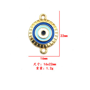 Breloques Œil Turc en Alliage de Zinc, Pendentif Double Anneau Gouttelette, Accessoires de Bijoux pour Bracelet et Collier, Ornement de Mode Unisexe - Product Image 4