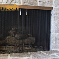 Écran de protection de cheminée en acier inoxydable tressé, robuste, panneau en maille haute résistance pour foyers d'intérieur hivernaux