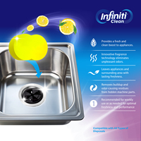 Infiniti 24 Comprimés – Approvisionnement d'un an – Désodorisant efficace au citron pour évier de cuisine et nettoyant pour canalisations d'évier