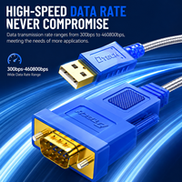 Cable Adaptador USB a RS232, Blindaje Trenzado, Cubierta de PVC, Chip FT232, Convertidor USB DB9 para PC, Laptop y Equipos Industriales