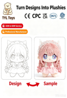 Poupée en peluche humanoïde anime personnalisée, faible MOQ, OEM ODM, poupée en coton 2D à 3D | Jouets TYL