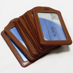 Porte-cartes de crédit en cuir PU pour hommes et femmes, porte-cartes d'<span class=keywords><strong>identité</strong></span>, cartes de bus pour étudiants, porte de visite, badge d'<span class=keywords><strong>identité</strong></span>, couverture - Product Image 2