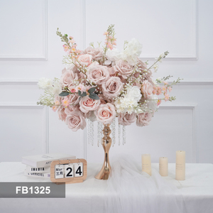Boule de fleurs artificielles en soie de haute qualité, centre de table pour mariage, décoration de table, forme ronde, boule de roses - Product Image 2