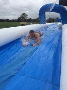 Grand toboggan aquatique gonflable à une voie pour la ville, jeu sportif extérieur, parc aquatique géant pour enfants - Product Image 5