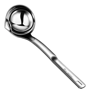 304 Stainless Steel Kitchen Set Concha Multiuso Longa e Colher De Filtro De Óleo Para Cozinhar Separador De Óleo De Sopa De Metal Ecológico