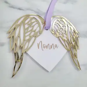 Personalized Angel Wings Ornament Memorial Christmas Acrylic Keepsake Decoration Gift