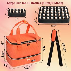 Étui de voyage pour vernis à ongles, échantillon gratuit, trois couches, tissu Oxford imperméable, boîte à outils de manucure et maquillage, étui de voyage carré - Product Image 2