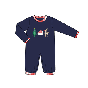 Conjuntos de Navidad al por Mayor de Alta Calidad con Apliques de Santa Claus, Pantalones de Seersucker para Hermanos, Traje para Bebé Niño - Product Image 3
