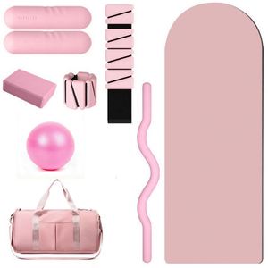 Accessoires personnalisés avec logo, haltères en silicone, poids de cheville, chaussettes, kit de Pilates beige chocolat - Product Image 1