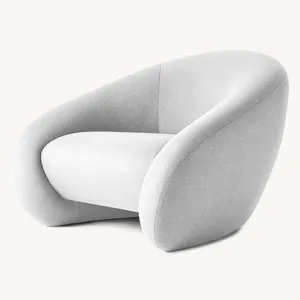 Meubles <span class=keywords><strong>de</strong></span> maison <span class=keywords><strong>de</strong></span> style américain Salon contemporain <span class=keywords><strong>de</strong></span> luxe Chaise pivotante en tissu <span class=keywords><strong>de</strong></span> velours <span class=keywords><strong>Reyne</strong></span> Canapé 1 siège à dossier haut - Product Image 1