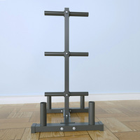 Support de barres d'haltères en métal avec rangement pour barres et organisateur de plaques de poids à gros trous pour studio d'entraînement personnel