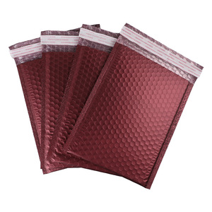 Bolsa de <span class=keywords><strong>Correo</strong></span> Acolchada Brillante Personalizada, Impermeable, Color Rojo Vino Metálico, Bolsas de <span class=keywords><strong>Correo</strong></span> Iridiscentes con Burbujas - Product Image 1