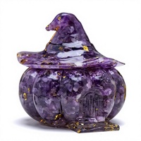 Lampe de chevet citrouille en résine avec copeaux de cristal naturel, artisanat en cristal, lampe citrouille maison, décoration intérieure, guérison Reiki, vente en gros