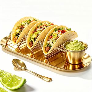 Ensemble de couverts en acier inoxydable pour tortillas, plateau à tacos durable, coupelle à sauce, cuillère à assaisonnement pour fêtes, restaurants et cuisines - Product Image 1
