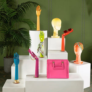 Colorido madeira esquerda e direita mão manequim feminino artista palma com articulações móveis, desenho braço manequim mão para unhas anel - Product Image 5