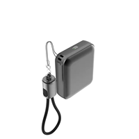 Batterie externe 10000mAh, charge rapide 22.5W, câble USB C intégré, cordon détachable, chargeur portable léger 167g