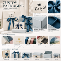 Sac cadeau de luxe personnalisé imprimé avec dorure à chaud, fermeture magnétique, réutilisable, écologique, recyclable, avec poignées perforées et emballage à nœud pour