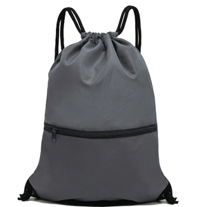 Hemistyles Blue Unisex <b>Drawstring</b> <b>Backpack</b> Nylon Gym Sports Bag 30-40L Lightweight with Front Zipper Pocket Travel Outdoor - Product Image 1
