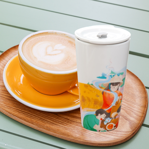 Taza de cerámica Thanh Y de 700ml con tapa, resistente al calor y elegante | Perfecto para regalos | Fabricante de vajilla OEM - Product Image 5