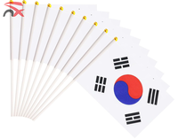 Offre Spéciale 14*21cm activités de petit drapeau célèbrent les drapeaux coréens agités à la main avec un poteau en plastique
