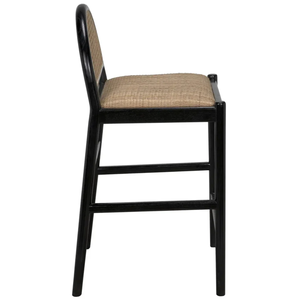 Peter Counter <b>Stool</b> - <b>Wood</b> and Woven/Wicker/Rattan/Cane Durable High Bar <b>Stool</b> for Home Bar & Dining Room - Product Image 3