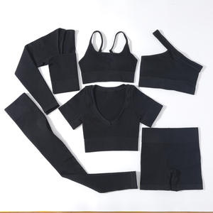 Custom Logo 6 Piece <b>Women</b> Sportswear Active Fitness Suit Seamless Workout Gym Clothing - Product Image 5
