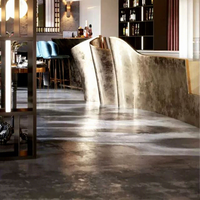 Comptoir de bar en acier inoxydable de qualité architecturale EX977, design Art Déco, multifonctionnel, durable, étanche, à poser au sol, décoration intérieure