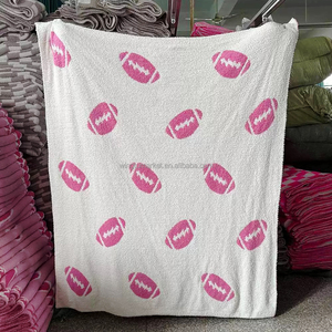 Logotipo personalizado Gameday manta al por mayor sofá bebé acogedor Rosa voleibol fútbol felpa lindo polar mantas <span class=keywords><strong>para</strong></span> invierno - Product Image 5