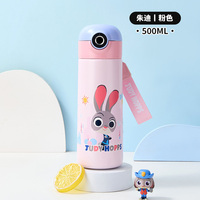 Termo 2026 de Acero Inoxidable 316 con Bloqueo de Huella Dactilar, Botella de Agua Portátil con Diseño de Animal de Dibujos Animados para Estudiantes y Niños