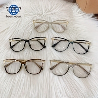 Teenyoun 2024 personnalité rétro optique lunettes femmes métal cadre photochromique oeil de chat ordinateur lunettes cadre