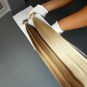 Extensiones de cabello humano Jasmine Beauty Private Label Italian K tip 100% Remy con punta plana de queratina, doble trama. - Product Image 6