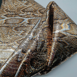 Vàng Sáng Bóng PU Da Rắn Giả Da Foiled Vải Không Thấm Nước <span class=keywords><strong>Python</strong></span> Da Dệt Cho Váy Áo Khoác Váy Phụ Kiện - Product Image 6