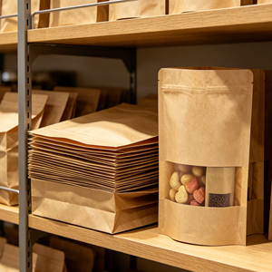 Sacchetto Stand-Up in PET+<span class=keywords><strong>AL</strong></span>+PE per Alimenti con Finestra Trasparente, Chiusura Zip Richiudibile, Stampa Rotocalco Personalizzata, Antiumidità per Snack, Caffè in Grani, Noci - Product Image 4