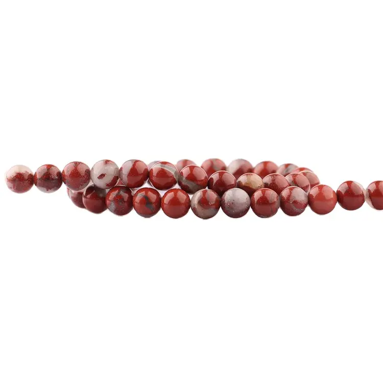 2024 Haosiqi貴重な赤いジャスパー石宝石用原石売れ筋赤いジャスパー丸い石ビーズ天然ビーズストランドジュエリー作り用