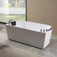 Ovale Intérieur SPA Massage Coin Moderne Baignoire À Remous Hydromassage Jet D'eau Acrylique Trempage Baignoire Autoportante