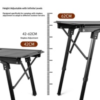 Table pliante tactique IGT en alliage d'aluminium à 5 sections, légère et portable pour le camping et les pique-niques en extérieur