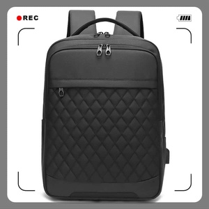 Unisex Business Style Commuting <b>Computer</b> <b>Backpack</b> USB Large Capacity Oxford Material Waterproof Zipper Hasp Closure Solid Color - Product Image 2