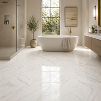 UNION Carrelage Moderne en Marbre Blanc Calacatta Aline Raphael 32x32 Poli, Étanche pour Chambre, Salle de Bain et Sol de Villa