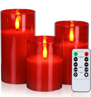 Großhandel batterie betriebene flammen lose Champagner-LED-Kerzen mit beweglicher Flamme Echtwachs-LED-Kerze in Glas für Hochzeits dekoration