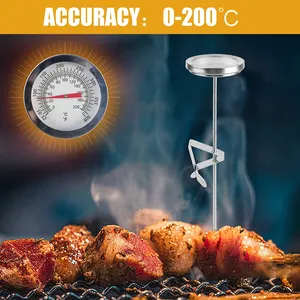 Thermomètre à sonde en acier inoxydable pour cuisine, échelle de température 0~200°C, pour lait, café, aliments, viande, usage domestique - Product Image 4