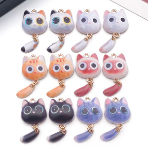 Pibala DIY accesorios de joyería componentes coche Toona Animal collar con ojo grande Aleación de Zinc colgante cola móvil <span class=keywords><strong>gato</strong></span> accesorio - Product Image 1