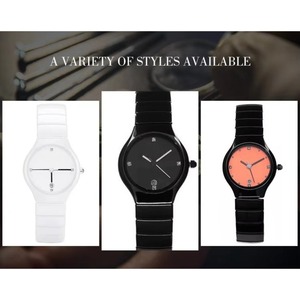 High Finish Stone Surface <b>Black</b> Ceramic Jewelry Wrist <b>Watch</b> for Women Gifts - Product Image 5