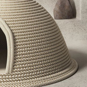 Minimalist Round Cat <b>Bed</b> <b>Cave</b> Solid Color Linen Breathable Indoor Pet House for Cats Removable Washable All Seasons - Product Image 5