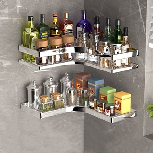 Hot Selling Bathroom <strong>Shelves</strong> Stainless Steel No Drilling Wall Mounted Corner Shelf Organizer Shower <strong>Basket</strong> - Product Image 1